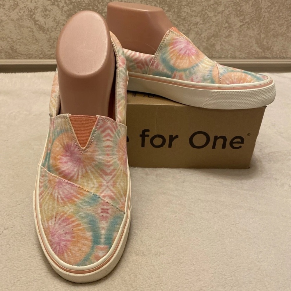 Toms Pastel Candy Tie-Dye Pink Slip-On Cupsole Alpargata Shoes